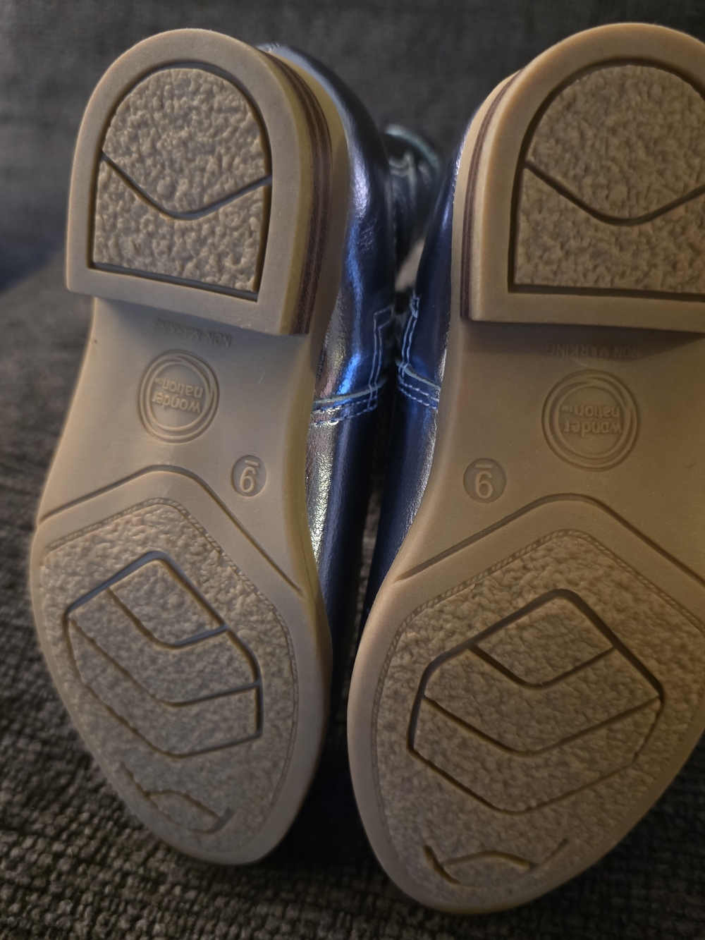 Girls Navy Metallic Flower Embellished Boots - Picture 5 of 6